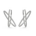 Lauren G. Adams Axis Long Hoop Earrings (Rhodium)